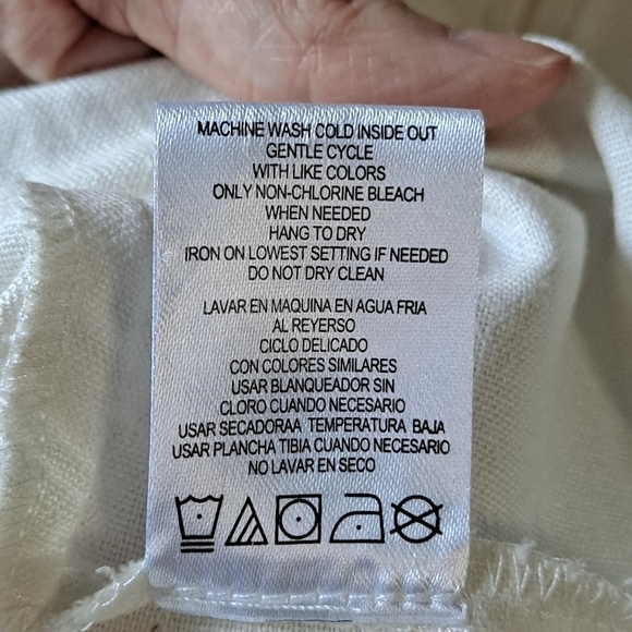 GB Size Small White Linen Blend Spaghetti Strap Dress Ruffle Hem NWT - Picture 10 of 12